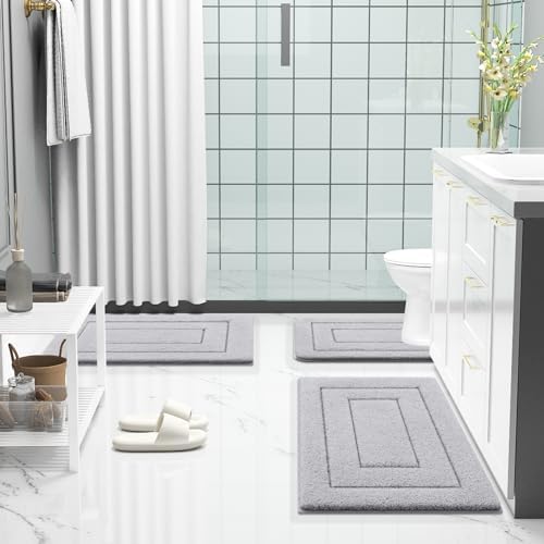 Buganda 30x20 Bath Rug Plush Microfiber Non-Slip Absorbent Machine Washable