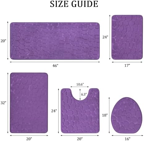 Cobblestone Memory Foam Bathroom Mat Set