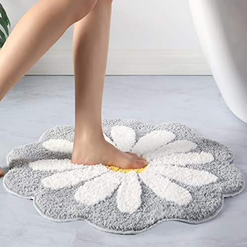 Cute Pink Flower Bath Mat Non-Slip Machine Washable 256x256 inches