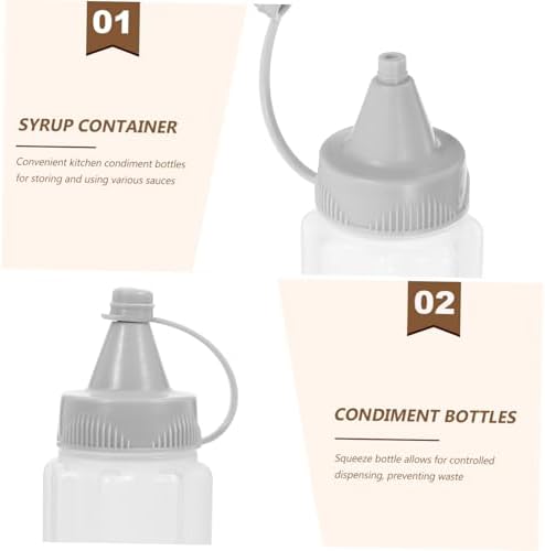 SECFOU Professional Squeeze Condiment Bottles 4-Pack Gray Easy to Use and Durable