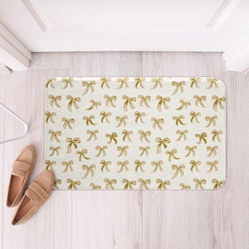 Erosebridal Yellow Bowknot Bath Rug 20x32