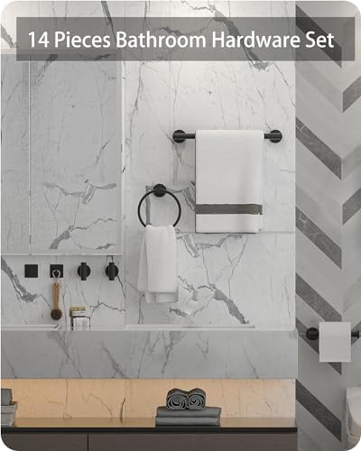 Complete Bathroom Organization in Matte Black Set