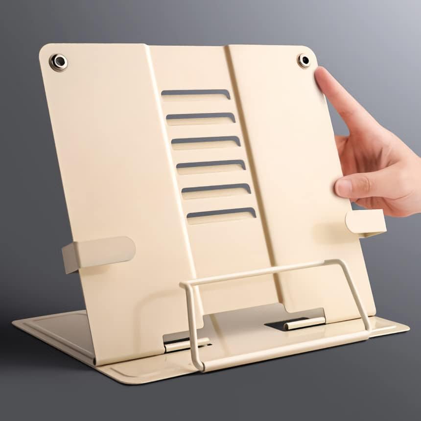 Adjustable Portable Sturdy Metal Reading Stand for Cookbooks More