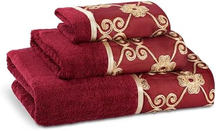 Elegant Rose Bathroom Towel Set - 3-Piece Bath Hand Wash Towels