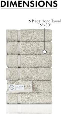 SALBAKOS Premium 6 Piece Hand Towels Set