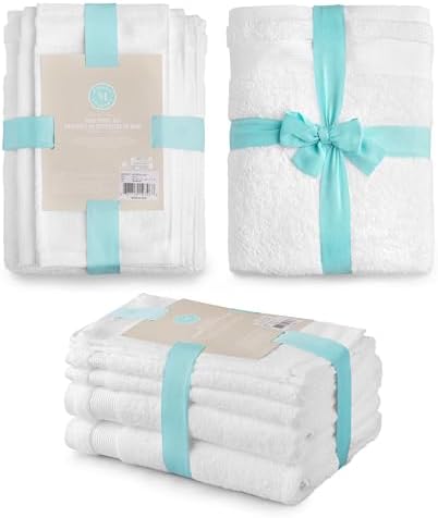 Martha Stewart 100 Cotton Bath Towels Set of 6 Soft Absorbent White