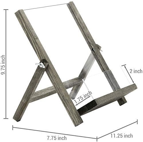 MyGift Rustic Kitchen CookBook Stand with Foldable Kickstand