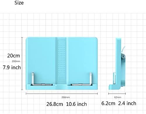 Adjustable Book Stand for Kitchen Office 11x8 Inch Pink
