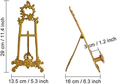ZHXJXJ Antique Metal Cookbook Stand with Gold Finish