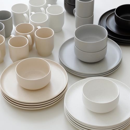 Durable Dinner Plate Set with Natural Clay Finish