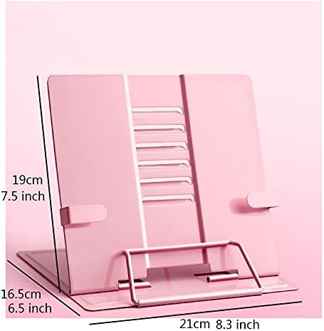 Yuidaaavzz Metal Book Stand Pink