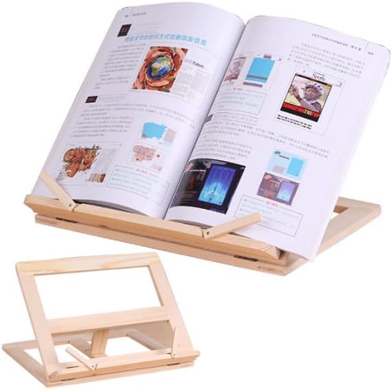 Multi-functional Wooden Book Recipe Storage Rack