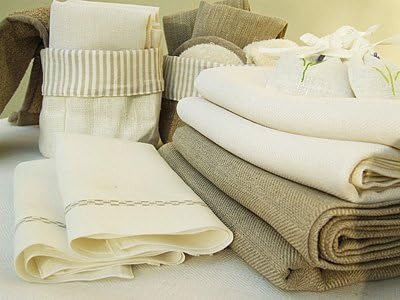 Set of 4 Natural Linen Huckaback Bath Towels Lara