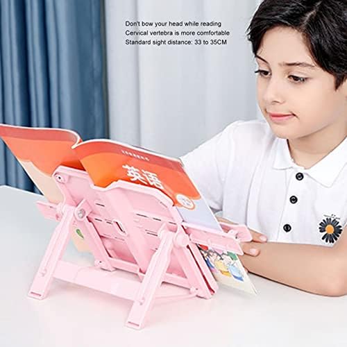Ergonomic Reading Rack Foldable Durable for Books Cookbooks More Pink