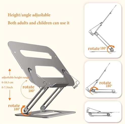 Perfect for Reading Study Foldable Book Stand with Adjustable Angle Height Silver