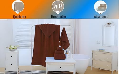 ZISH Soft Linen Luxury Turkish Cotton Towel Set 6 Piece