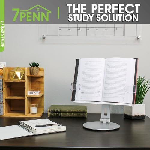 7Penn Adjustable 360 Rotating Book Stand for Kitchen and Desk