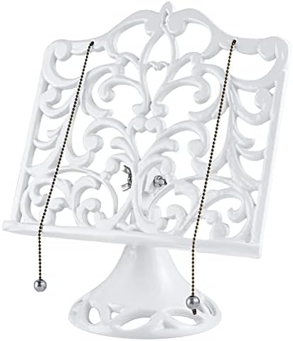 Adjustable Metal Cookbook Stand White