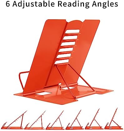 Adjustable Foldable Ergonomic Desk Book Stand for Portable Reading Orange