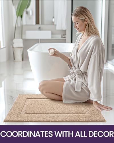 DEXI Bath Rug Microfiber 43x24 Non-Slip Soft Washable