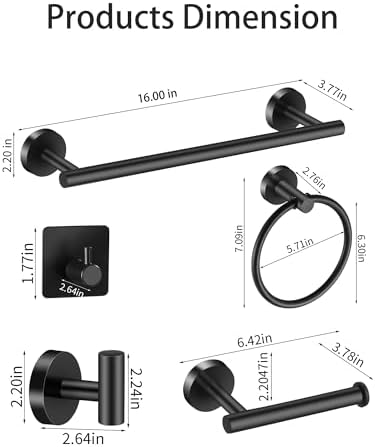 Complete Bathroom Organization in Matte Black Set