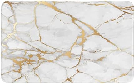 Premium Marble Bath Mat WhiteGrey - Soft Non-Slip and Quick Absorption