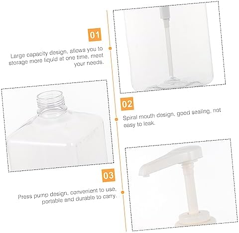 Cabilock 1600ml Transparent Plastic Syrup Dispenser