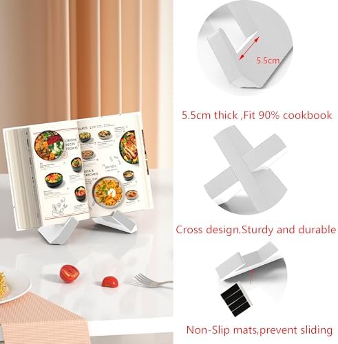 Webtrlics cookbook stand black 100 solid wood non-slip multifunctional kitchen accessory