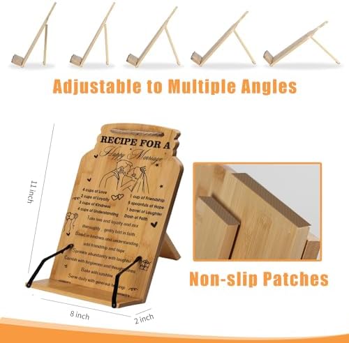 Elegant Bamboo Cookbook Stand for Newlyweds