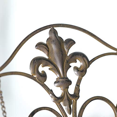 Elegant xF2F2 Metal Fleur De Lis Cookbook Holder Antique Brown
