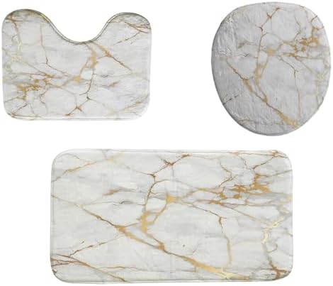 CAPSCEOLLCozy Memory Foam Bath Mat Set for the Bathroom