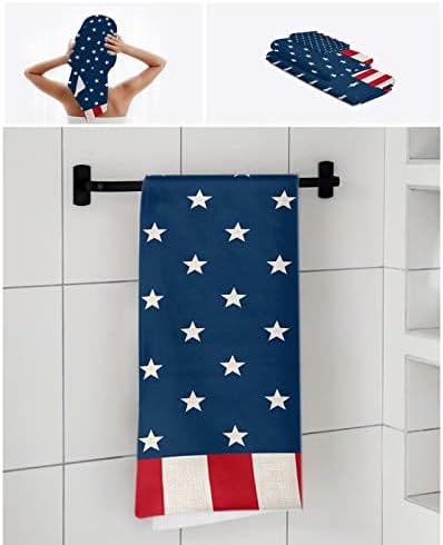 Sevenbabu American Flag Bath Towels Set