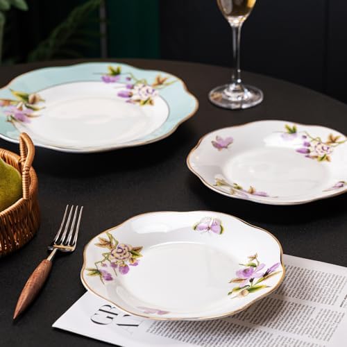 Elegant 8-inch Ceramic Plates Set of 2 for Parties