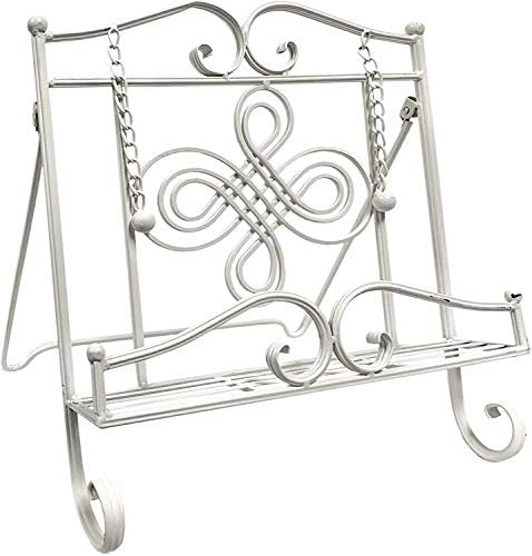 Tripar Swirl Design White Metal Cookbook Stand