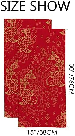 Rashu Ultra Soft bath towel set with Koi Fish pattern 30x15in