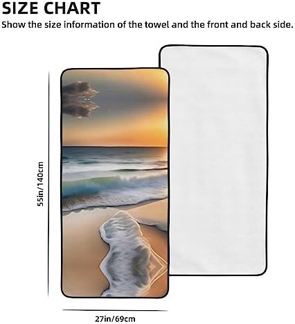 Sunset Over The Waves Coral Velvet Towel 27x55 In