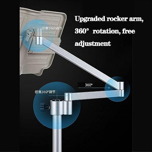Adjustable Tablet Floor Stand with Wheels for Home Kitchen and Reading