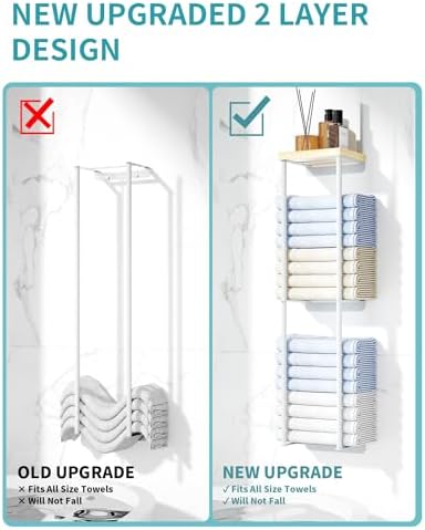 Anfeiden 2-Tier Wall Towel Organizer Durable Stylish