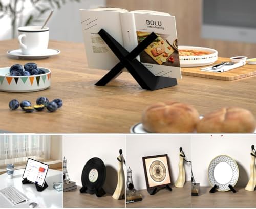 Rumcnjen Cookbook Stand - Black Wooden Recipe Holder