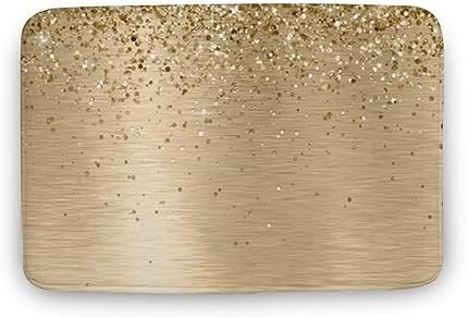 Luxury Gold Bathroom Rug Soft Non-Slip Absorbent for Home Travel