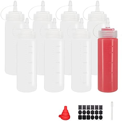 8 oz Squeeze Bottle Set for Condiments More