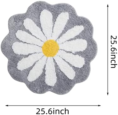 Cute Pink Flower Bath Mat Non-Slip Machine Washable 256x256 inches
