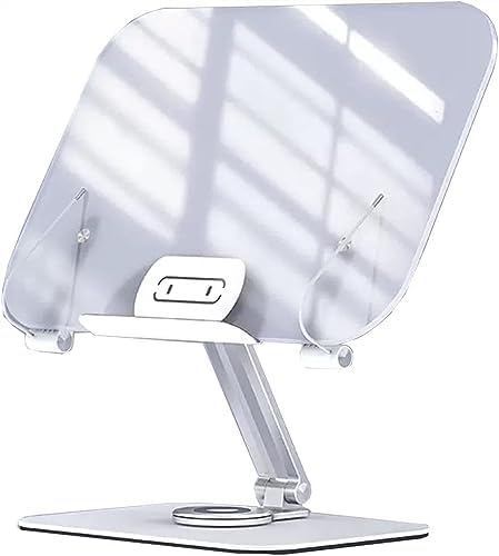 Adjustable 360 Book Holder with Page Clips Foldable for Cookbooks More