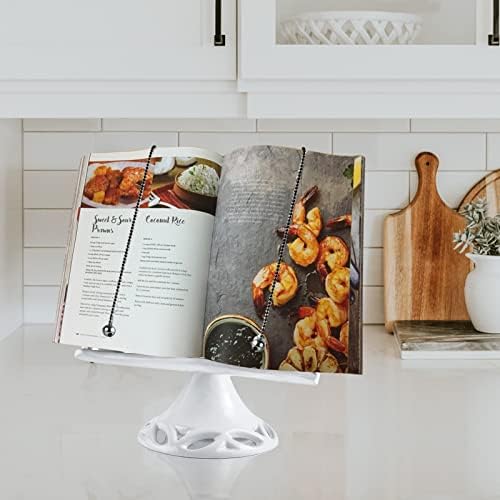 Adjustable Metal Cookbook Stand White