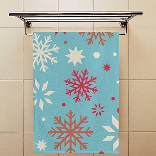 Rashu Ultra Soft Bath Towels Set Snowflakes Design 30x15in