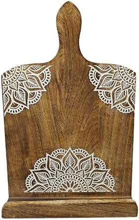 Adjustable Wooden CookBook Stand with iPad Holder