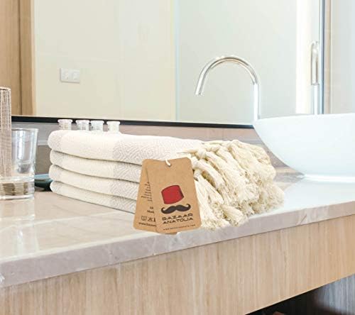 Bazaar Anatolia 4x 39x19 Pure Cotton Hand Towels