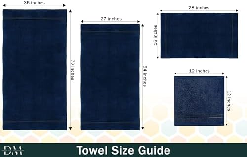 Navy Blue 8-Piece Premium Towel Set