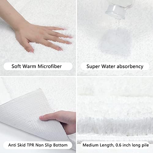 Luxurious Soft Microfiber Bathroom Rugs Set 2 Pieces 16x24 20x32 inch