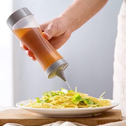 Lasersm 2 Piece 12oz Plastic Squeeze Bottles with Cap Grey